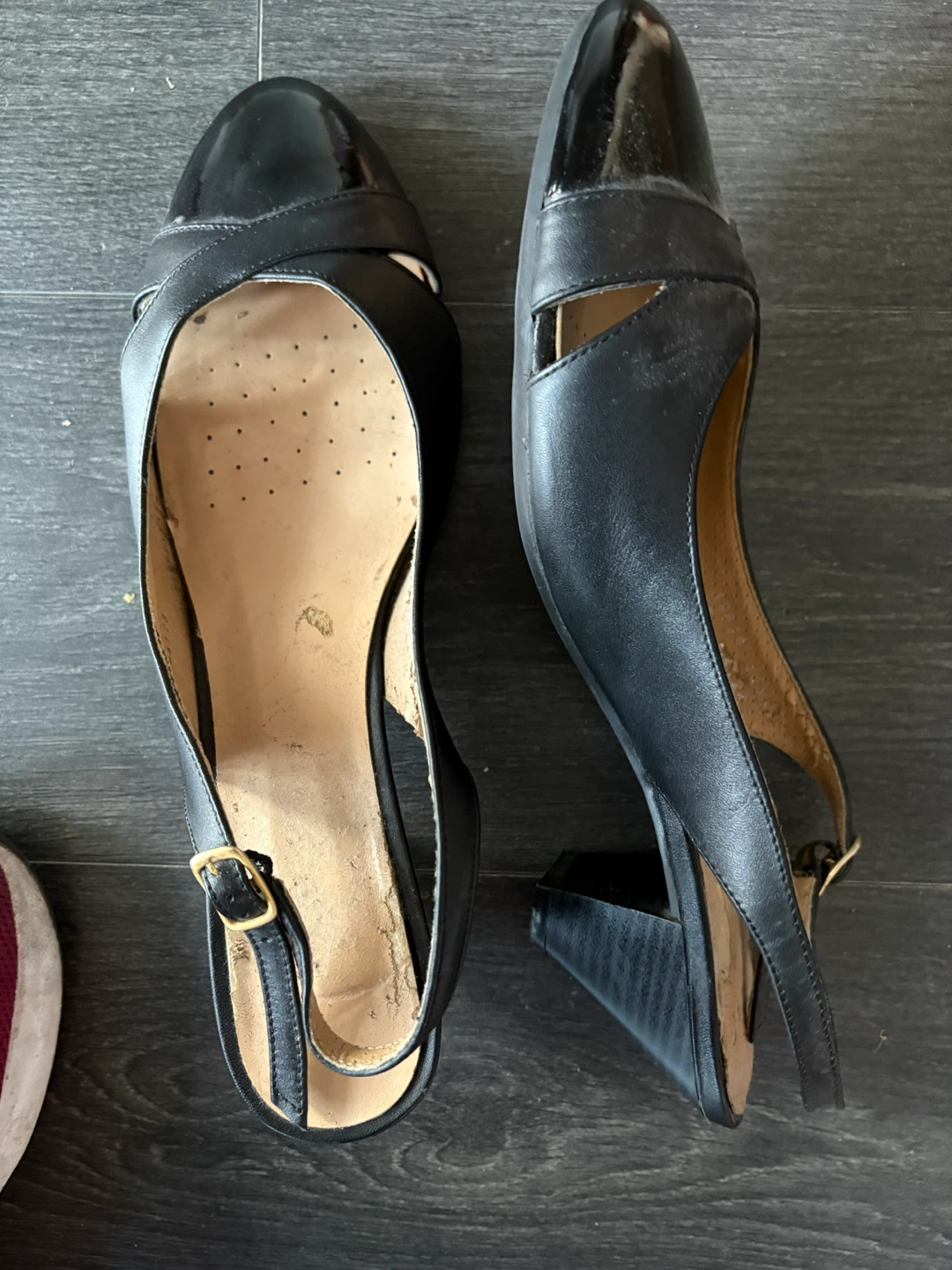Black Slingback Heels Size 9 Women (26cm)