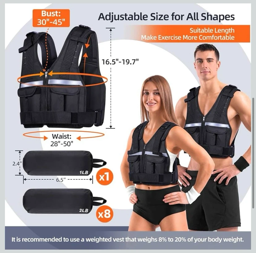 New Sportneer Adjustable Weighted Vest 2-18 lbs - photo 4