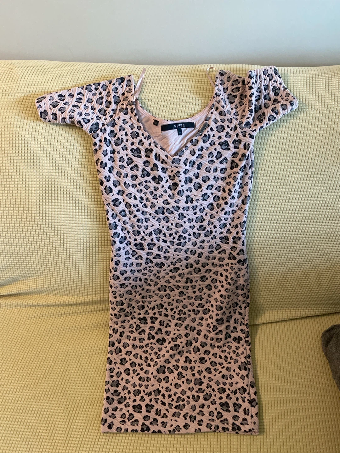 Guess Leopard Print Ruched Mini Dress
