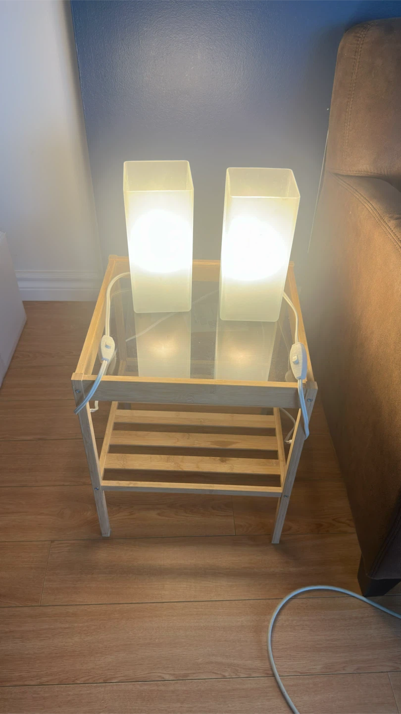 IKEA Pair of Frosted Table Lamps