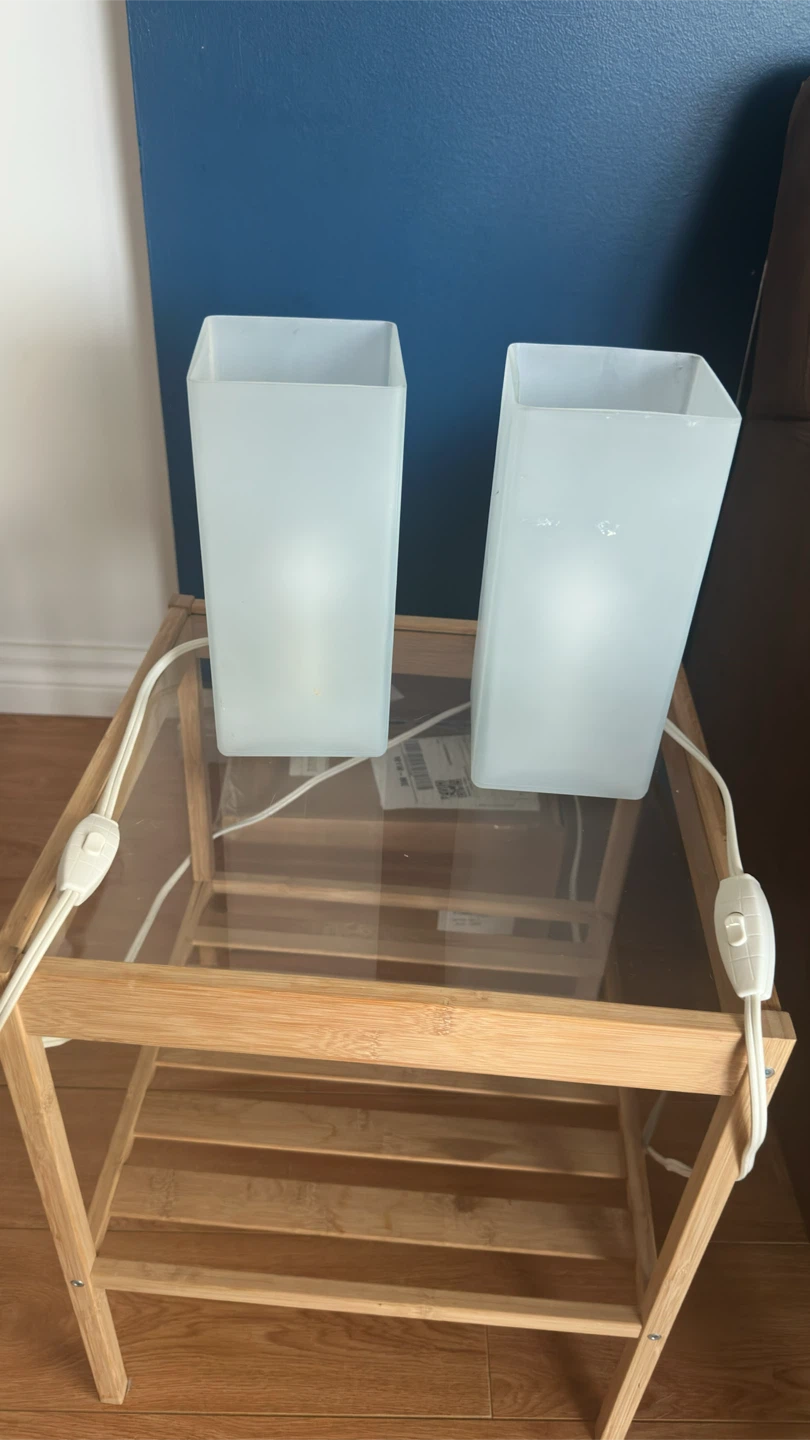 IKEA Pair of Frosted Table Lamps - photo 2