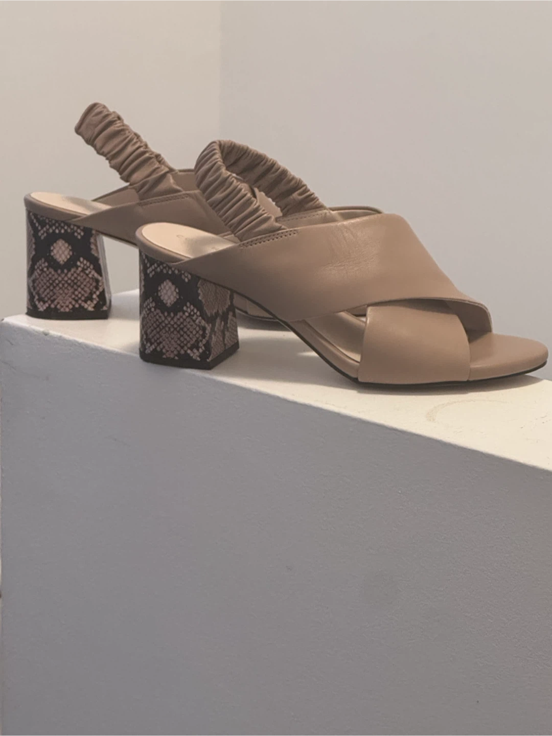 Cole Haan Tan Leather Slingback Block Heels - Size 8B