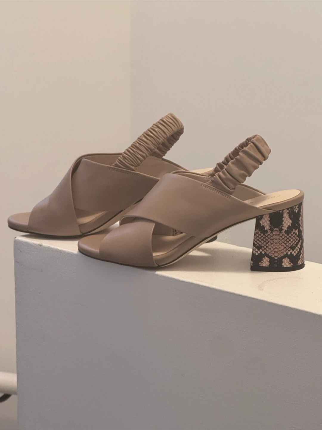 Cole Haan Tan Leather Slingback Block Heels - Size 8B - photo 2