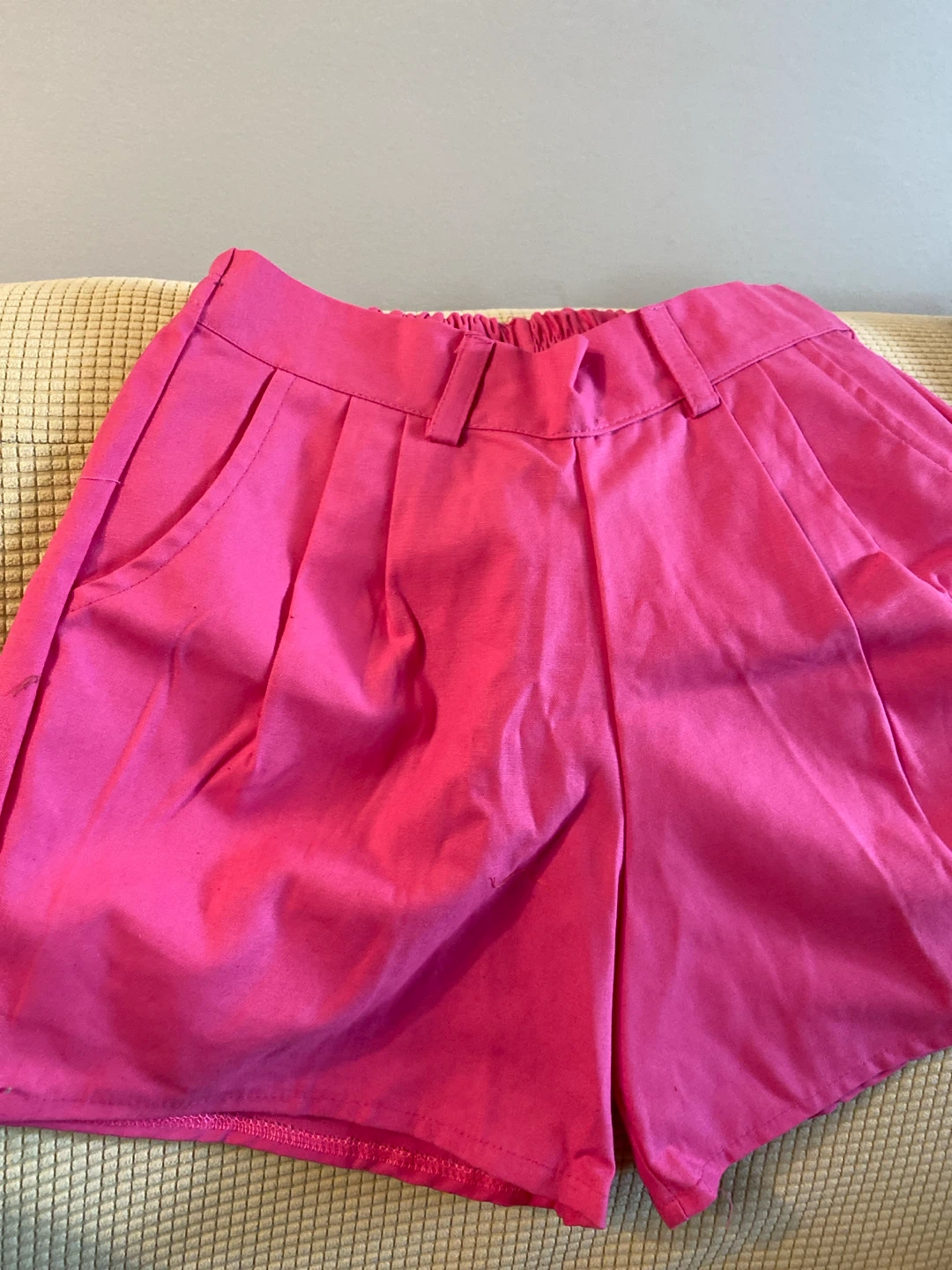 Pleated High-Waisted Shorts