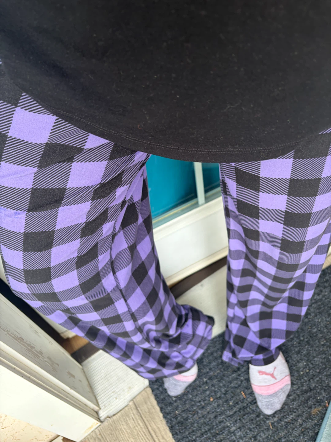 Purple and Black Plaid Pajama Pants