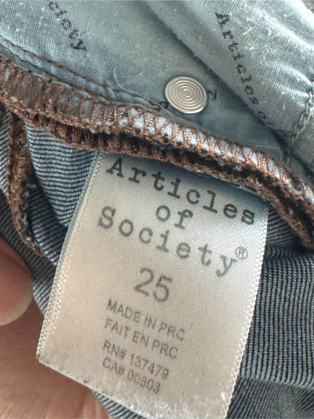 Y2k articles of society low rise skinny jeans size 25 - photo 4