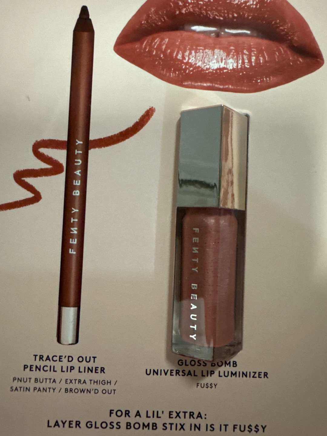 Fenty Beauty Trace'd Out Pencil Lip Liner & Gloss Bomb