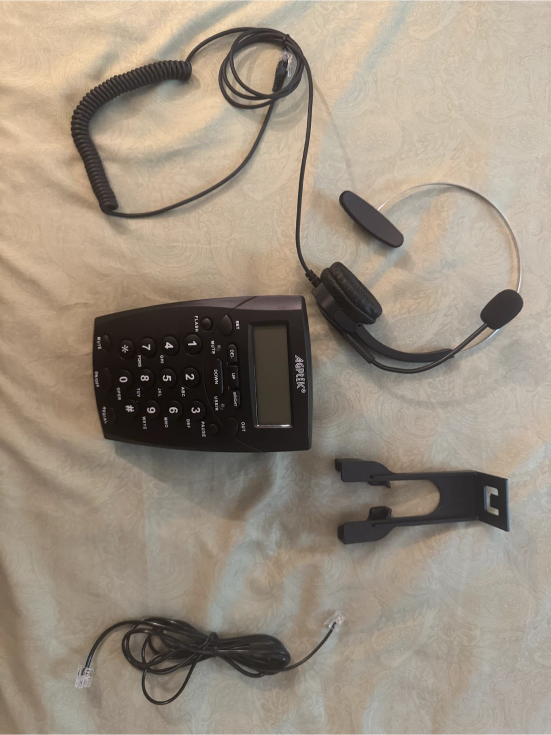 AGPTEK Business/Call Center Telephone with Monaural Headset - photo 2