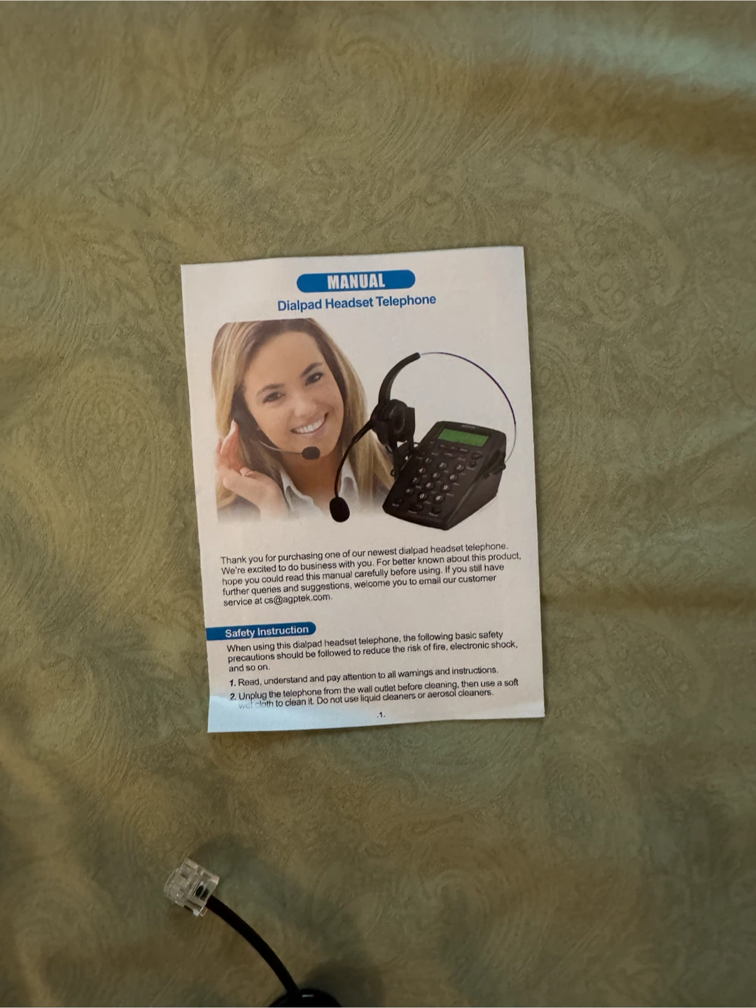 AGPTEK Business/Call Center Telephone with Monaural Headset - photo 3