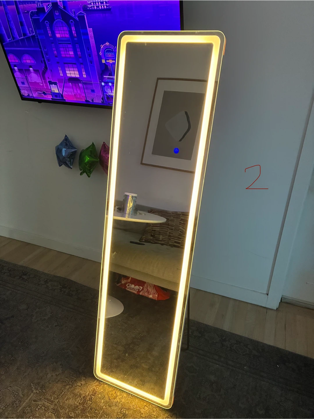 LED Light Full Floor Standing Mirror 16”x60” - photo 4