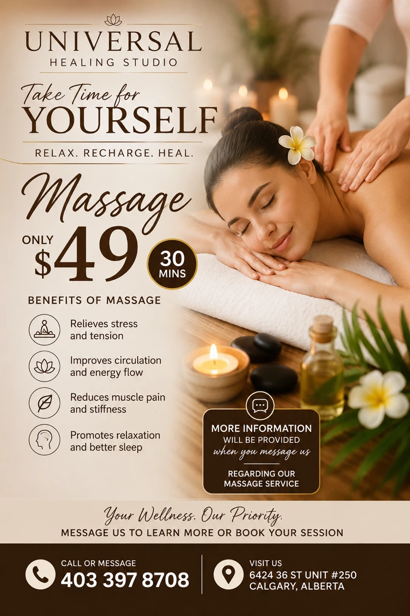 Universal Healing Studio 30 Minutes Massage