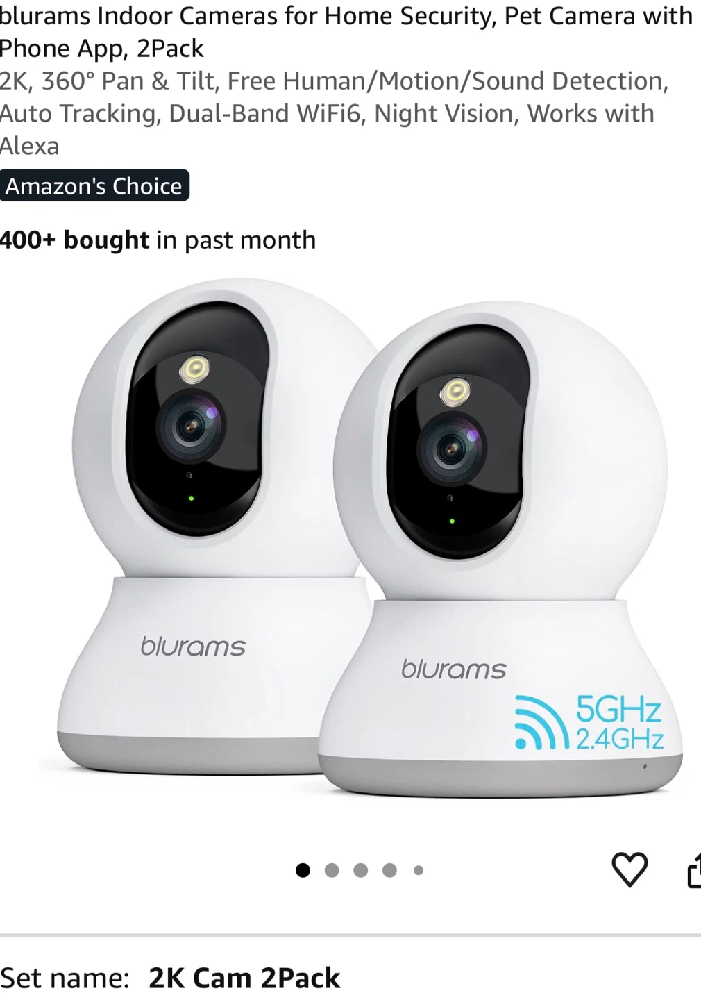 Blurams 2K Indoor Security Cameras - 2 Pack BR2