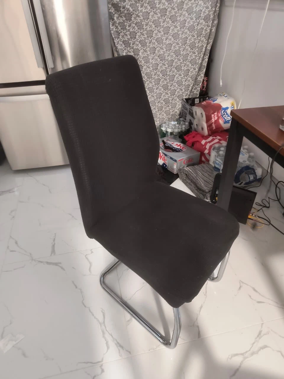 Black Chair with Chrome Base