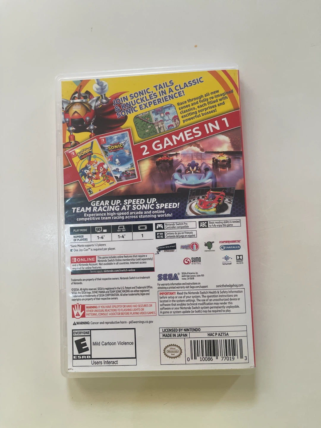 Nintendo Switch Sonic Mania + Team Sonic Racing Double Pack - photo 2