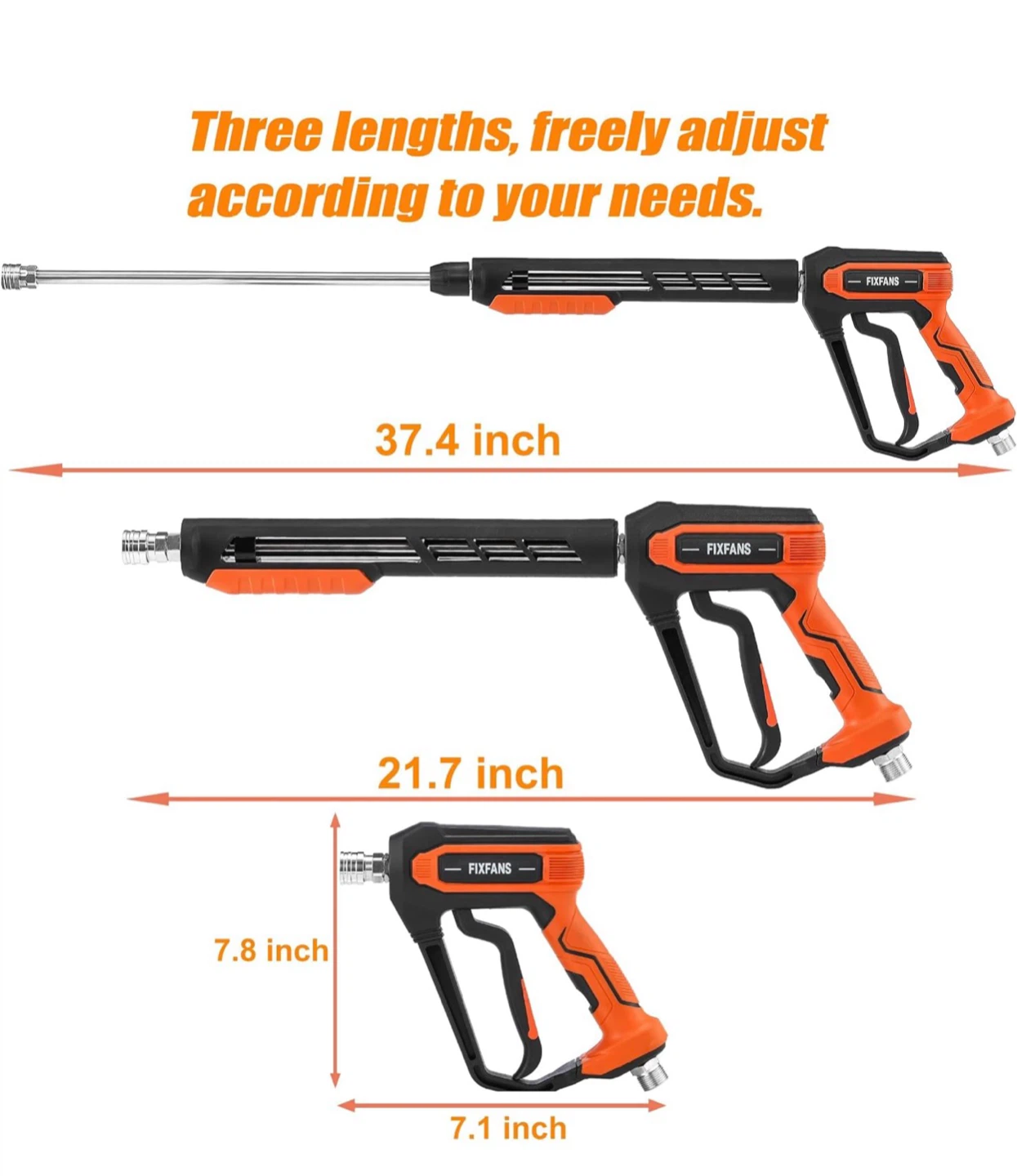 FIXFANS Pressure Washer Gun Kit with 5 Nozzle Tips M22 - photo 2