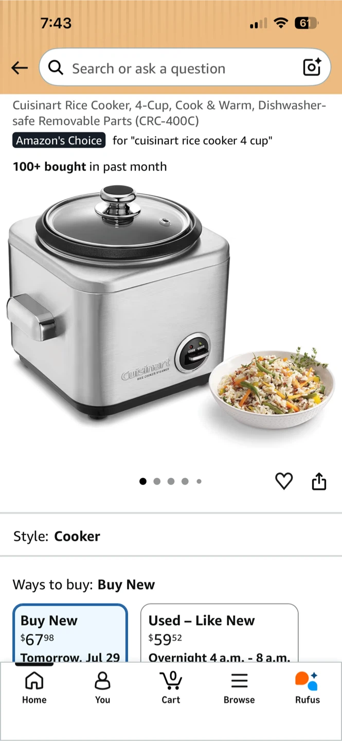 Cuisinart Rice Cooker & Steamer - photo 3