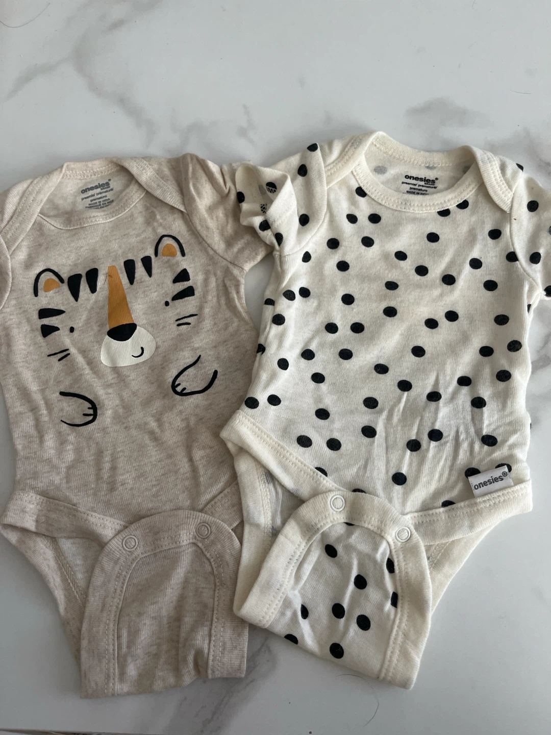 Onesies Baby Bodysuits - Tiger & Polka Dot