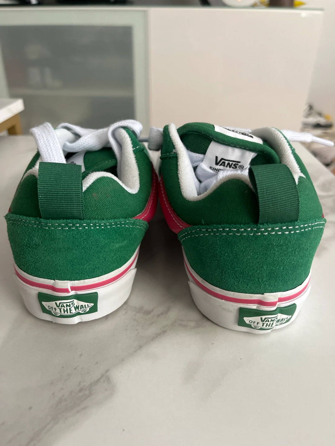 Vans Off The Wall Green Pink Sneakers - photo 2