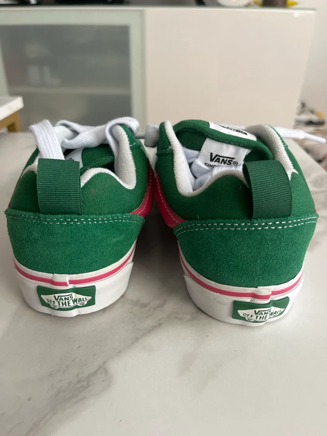 Vans Off The Wall Green Pink Sneakers - photo 2