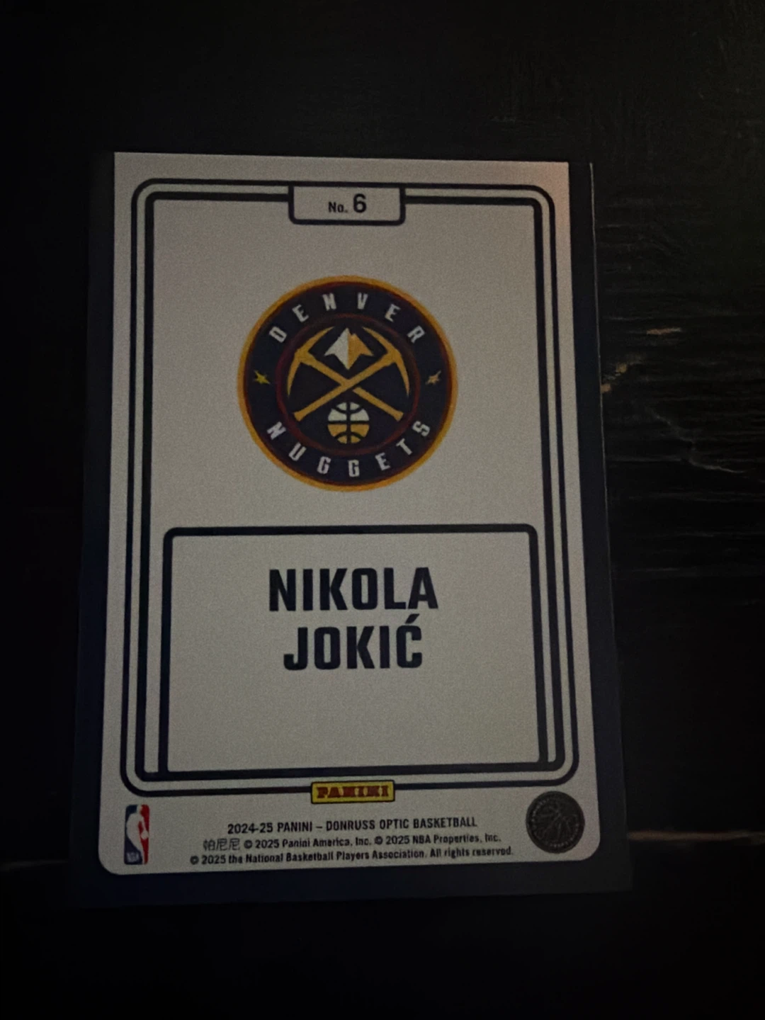 Panini 2024-25 Donruss Optic Basketball Nikola Jokic Card - photo 2