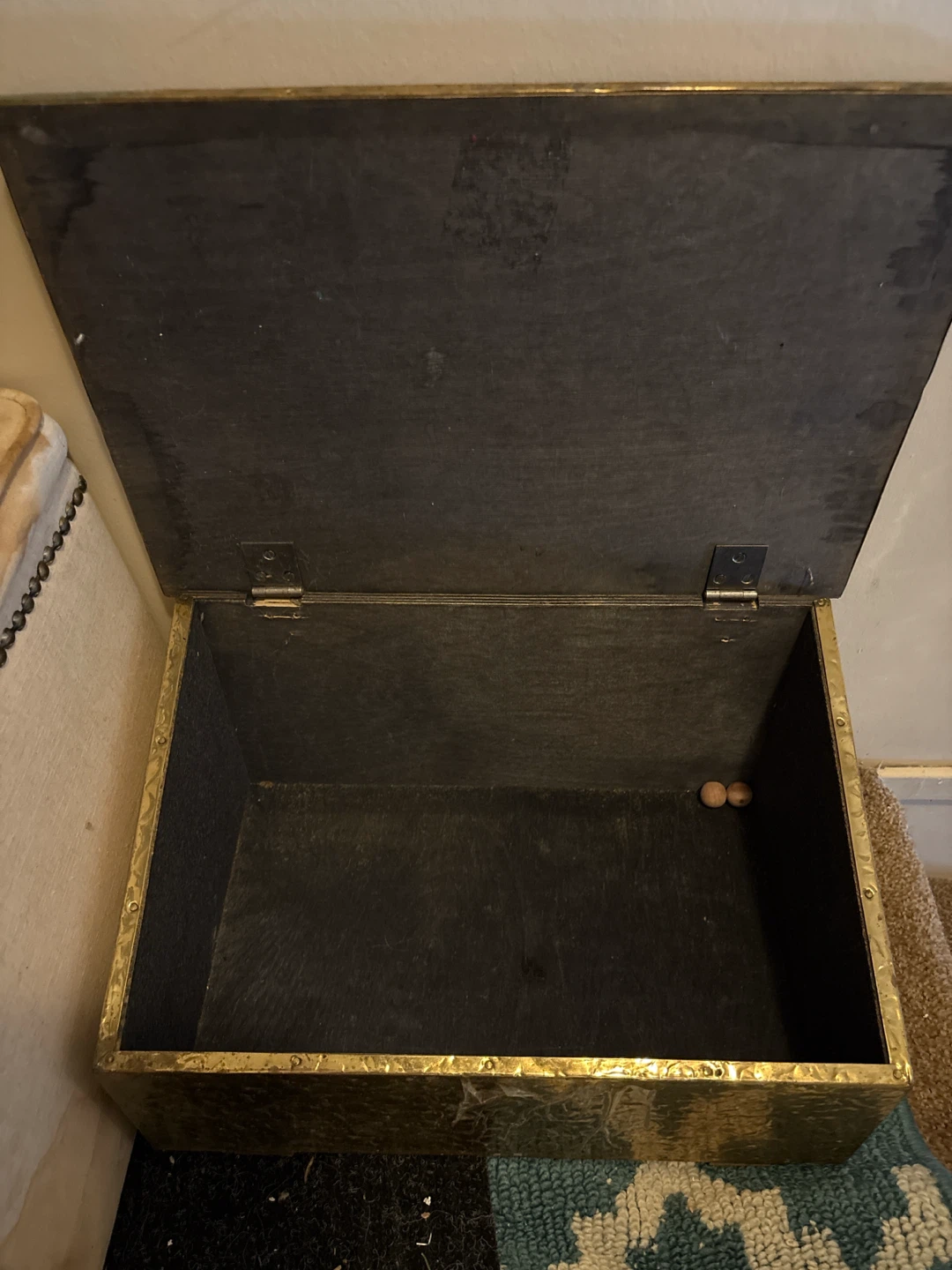 Antique Brass Embossed Storage Box