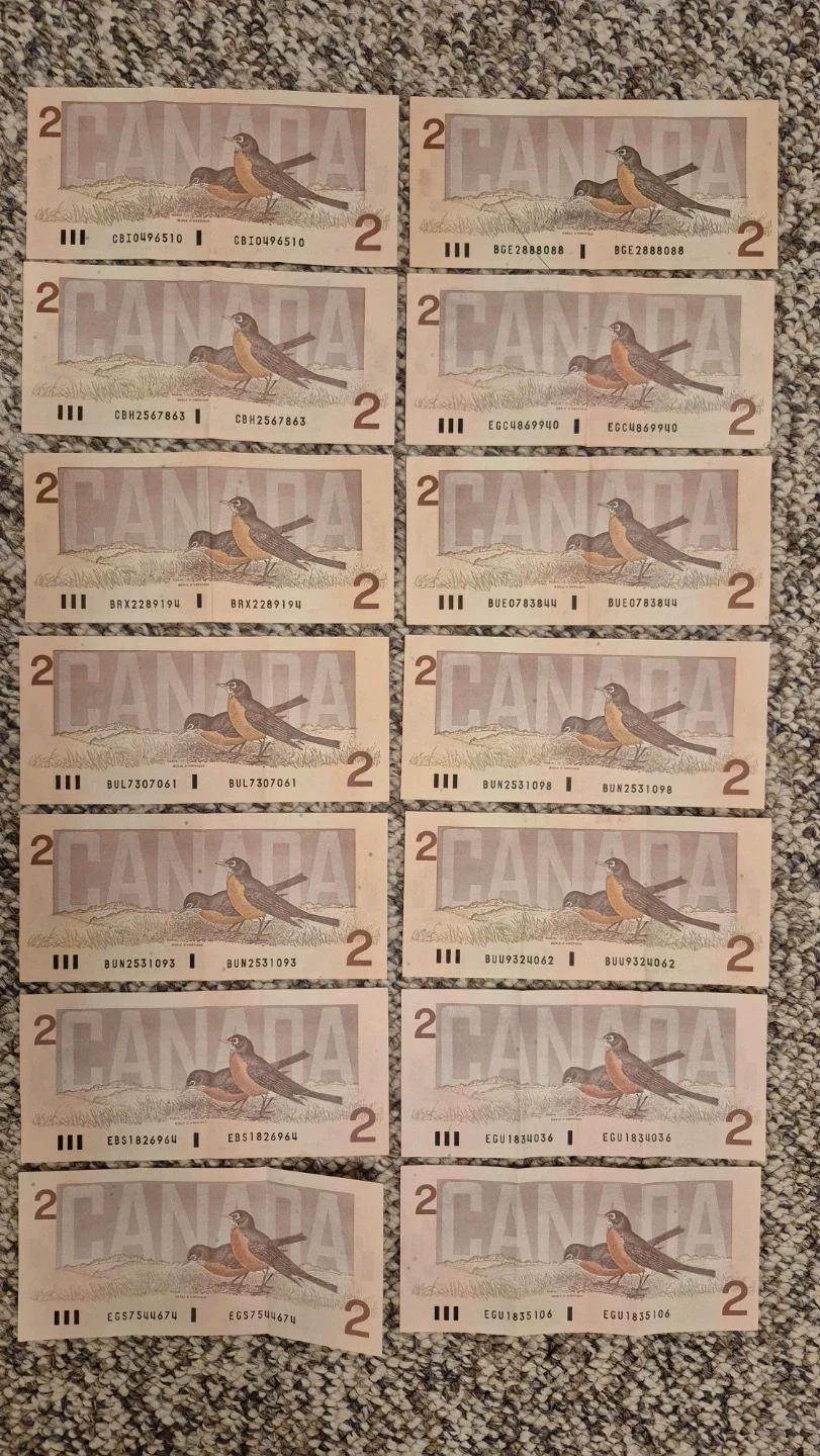 16 x Canadian $2 Bills - Bank of Canada - photo 2