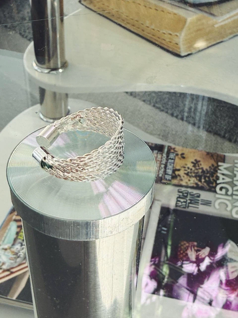 Silver Multi-Layer Twisted Chain Ring - photo 3