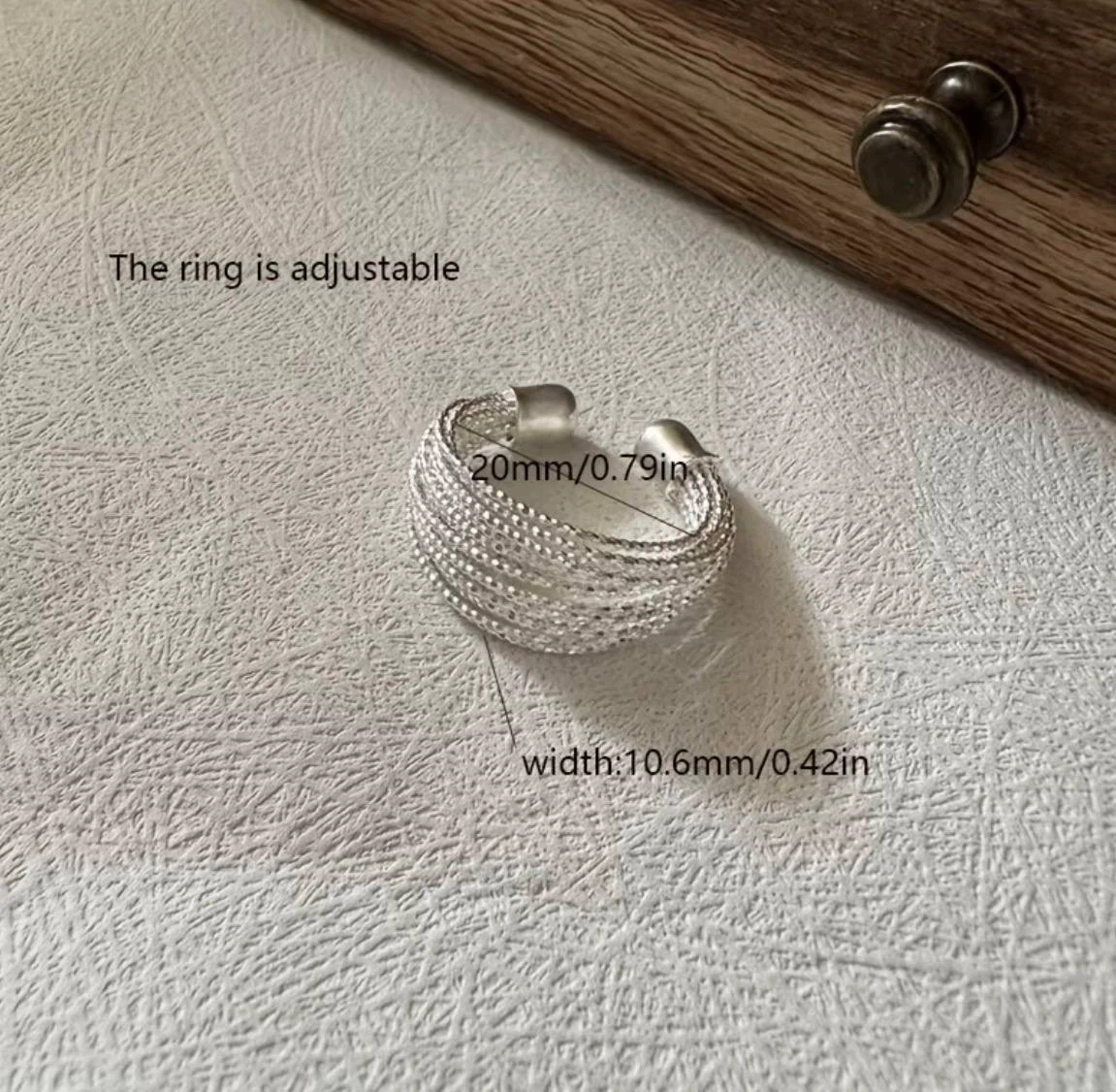 Silver Multi-Layer Twisted Chain Ring - photo 4