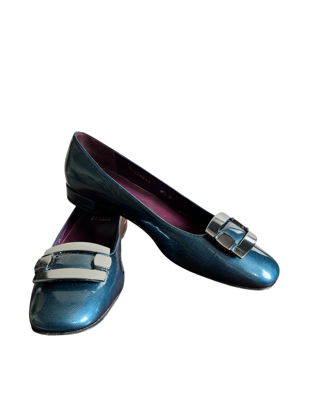 Stuart Weitzman Teal Patent Loafers Size 8.5