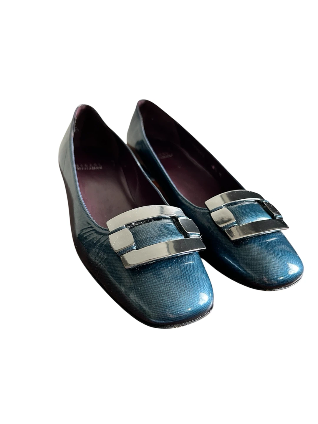 Stuart Weitzman Teal Patent Loafers Size 8.5 - photo 2