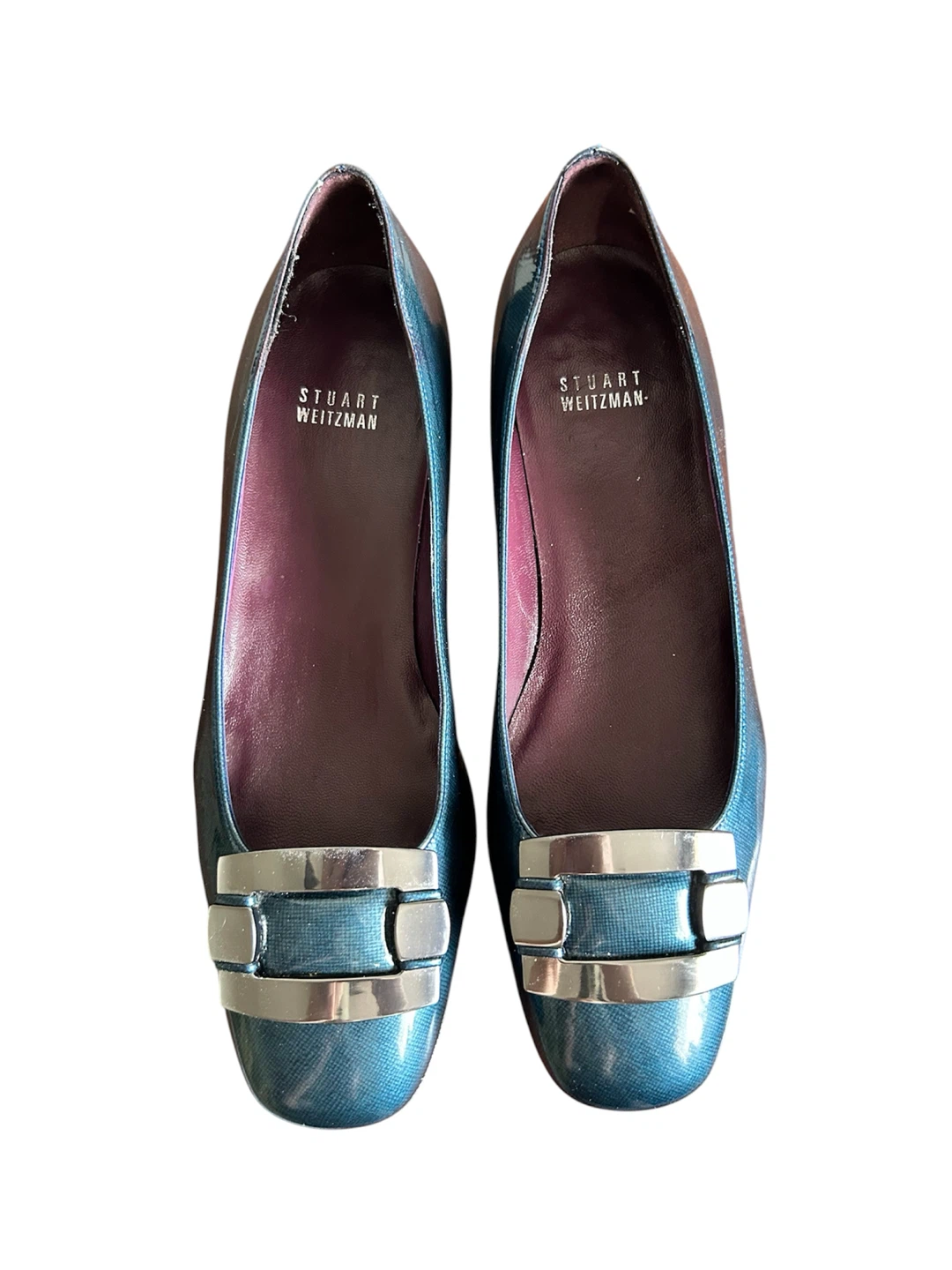 Stuart Weitzman Teal Patent Loafers Size 8.5 - photo 3