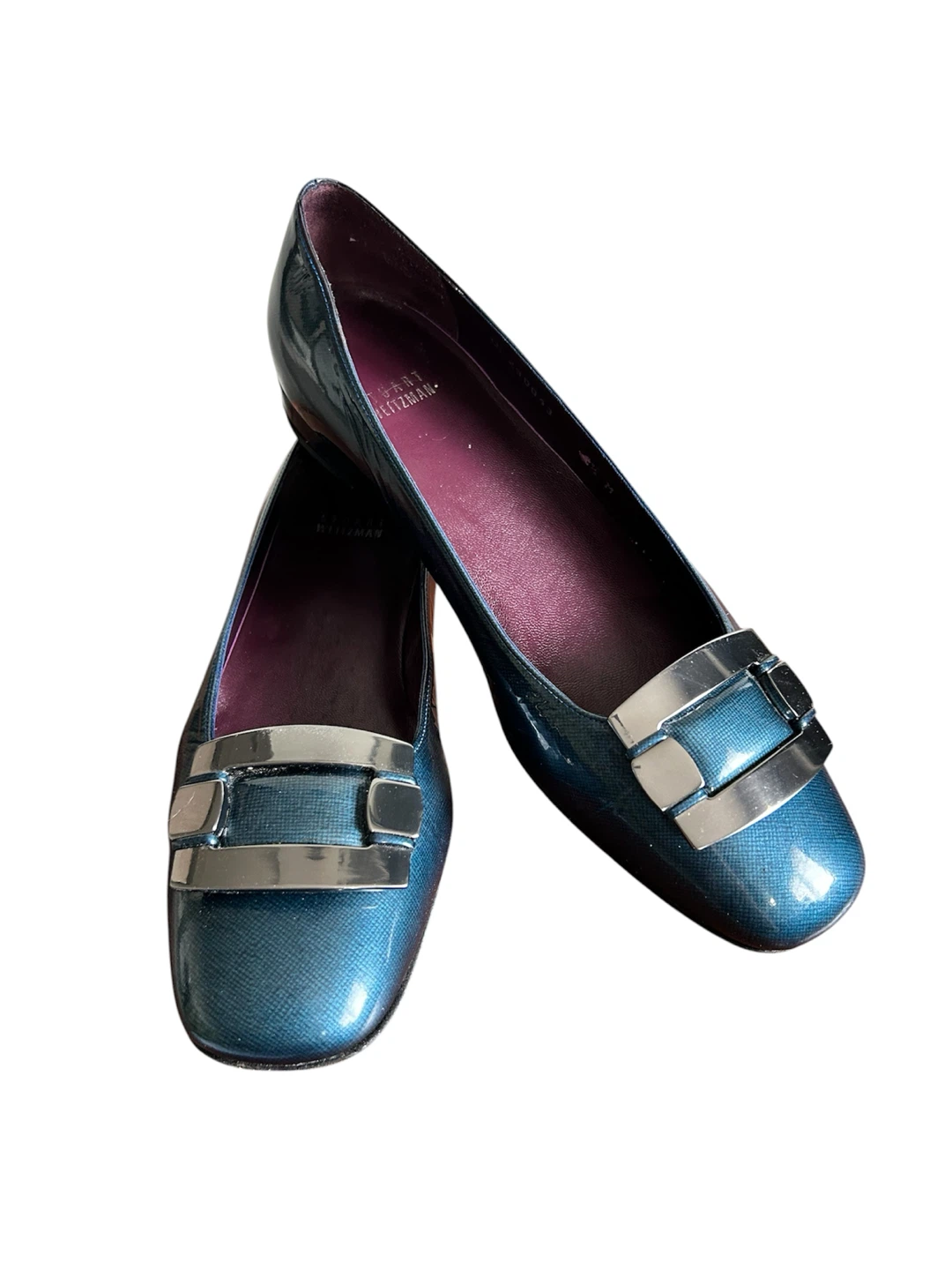 Stuart Weitzman Teal Patent Loafers Size 8.5 - photo 5