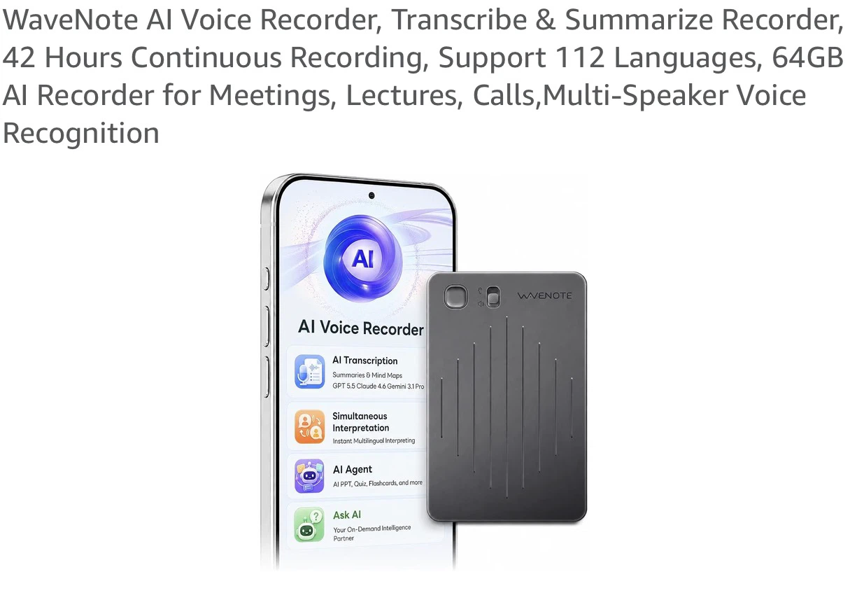 WaveNote AI Voice Recorder 64GB