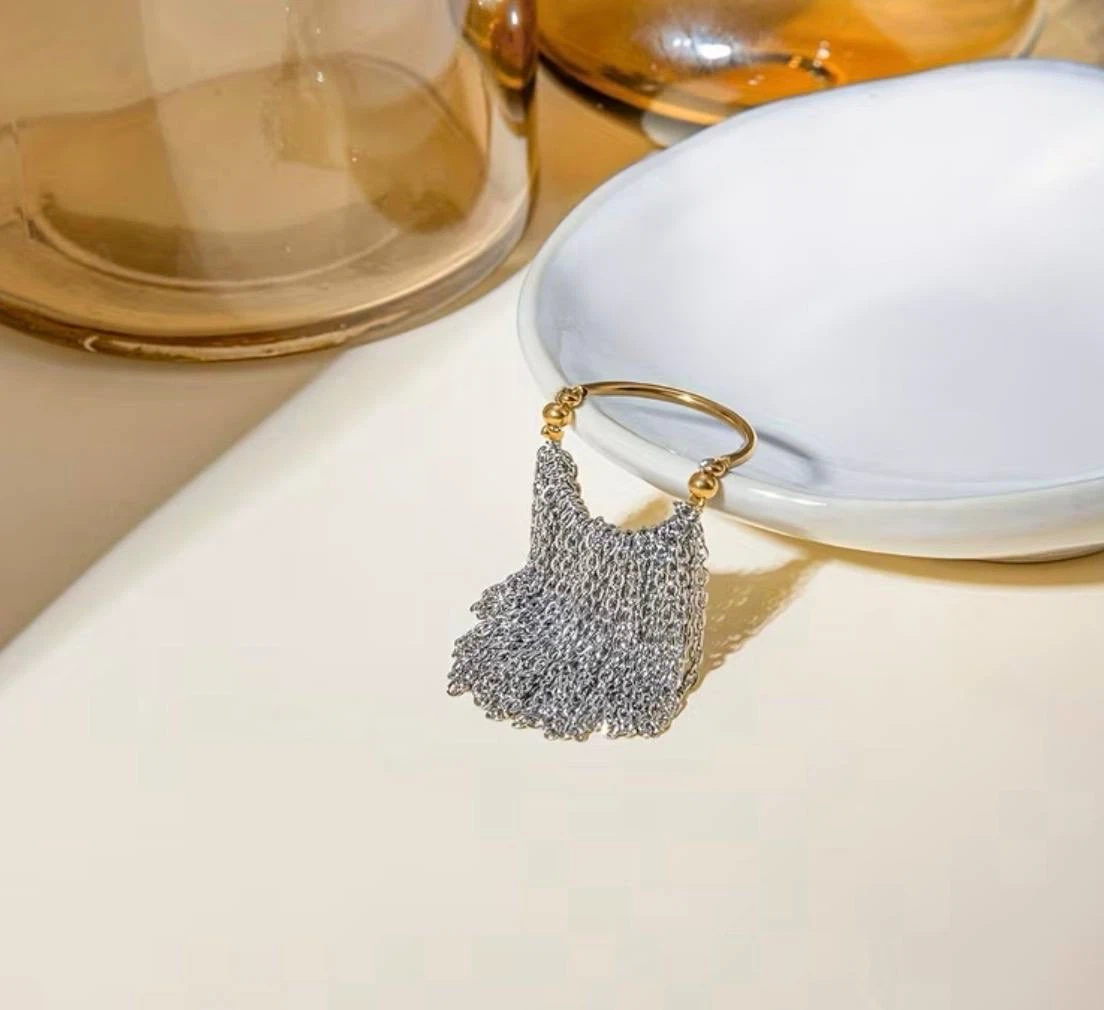 Gold & Silver Chain Fringe Ring - photo 2