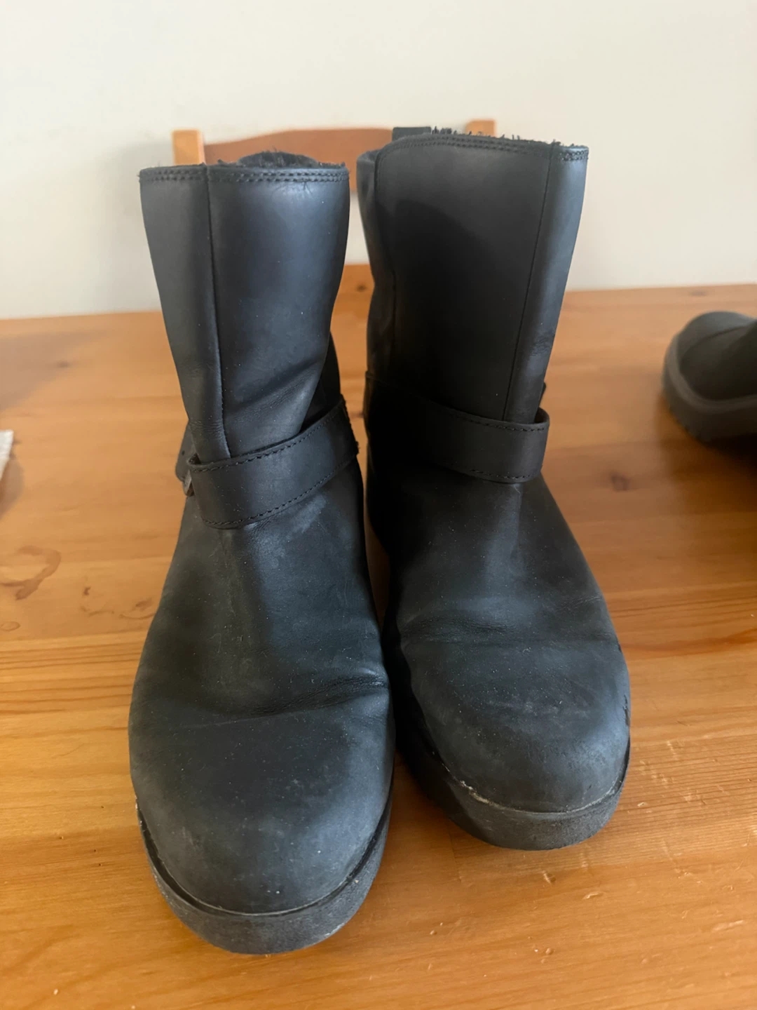 Timberland Black Leather Motorcycle Boots