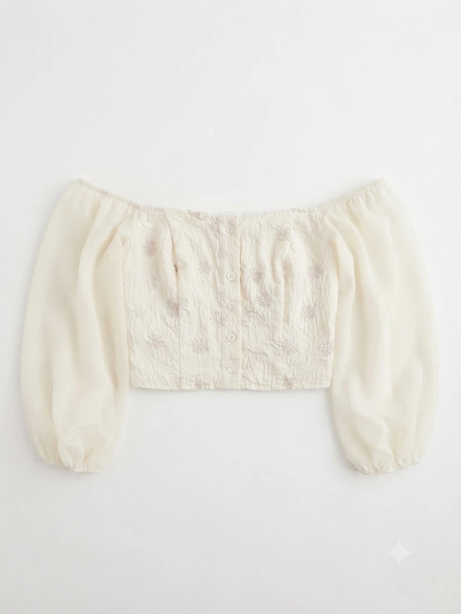 Bundle of 2 Cottagecore Floral & Lace-Up Crop Tops. - photo 4