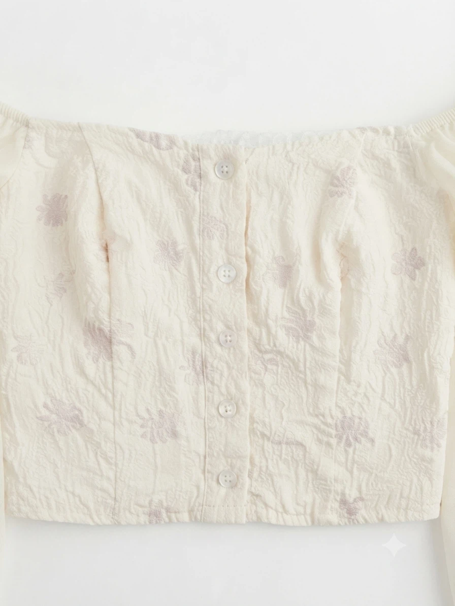Bundle of 2 Cottagecore Floral & Lace-Up Crop Tops. - photo 5