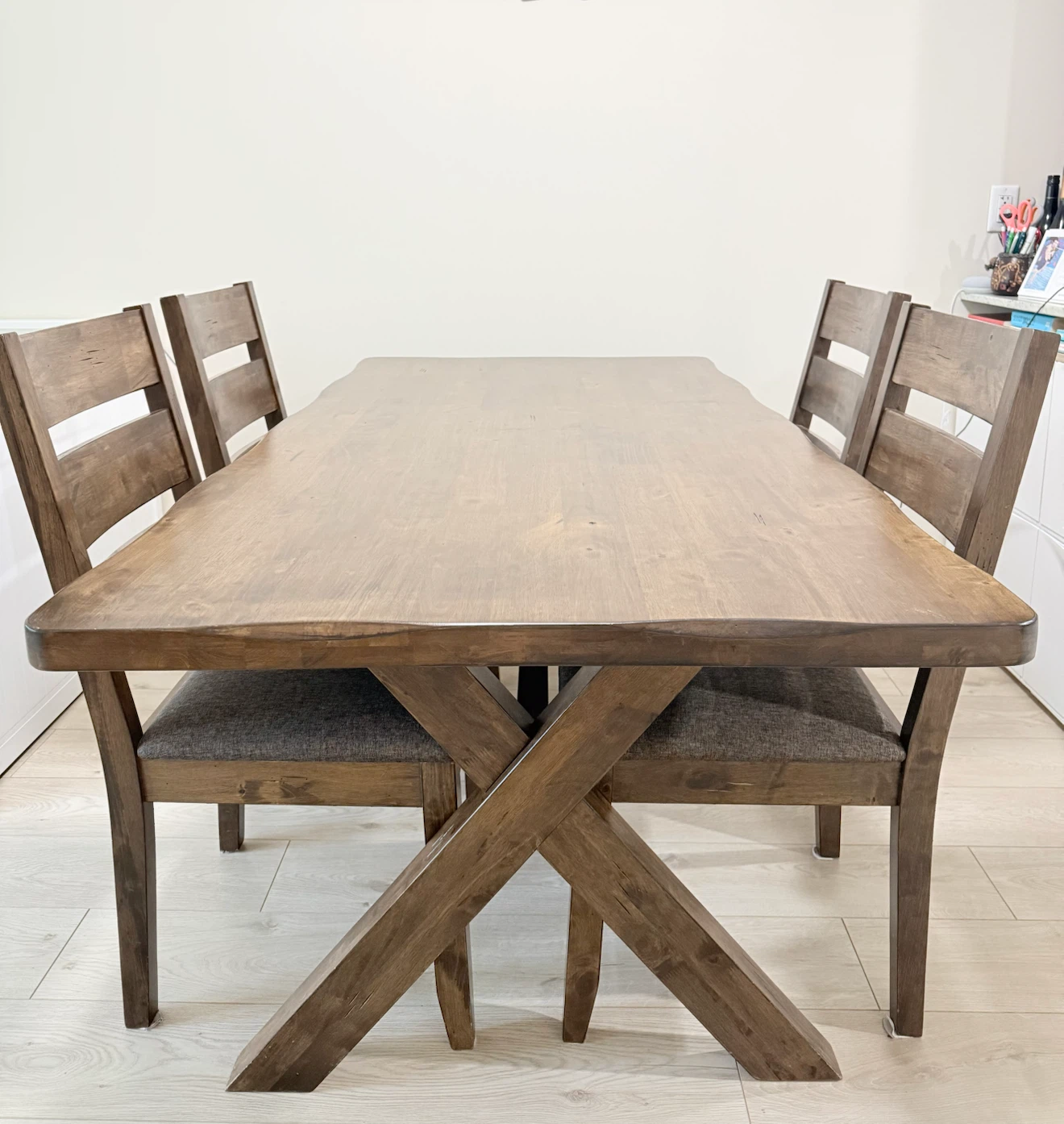Wooden Dining Table Set with 4 Chairs and Bench - photo 2