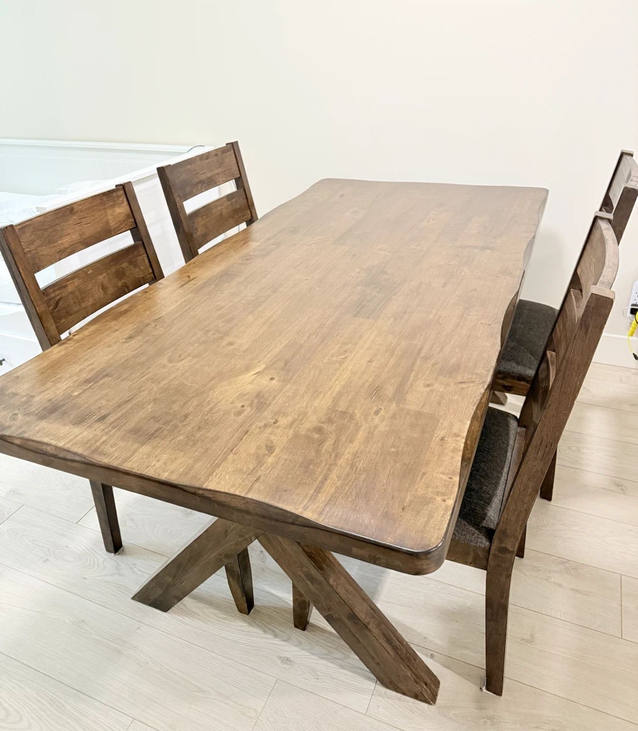 Wooden Dining Table Set with 4 Chairs and Bench - photo 3