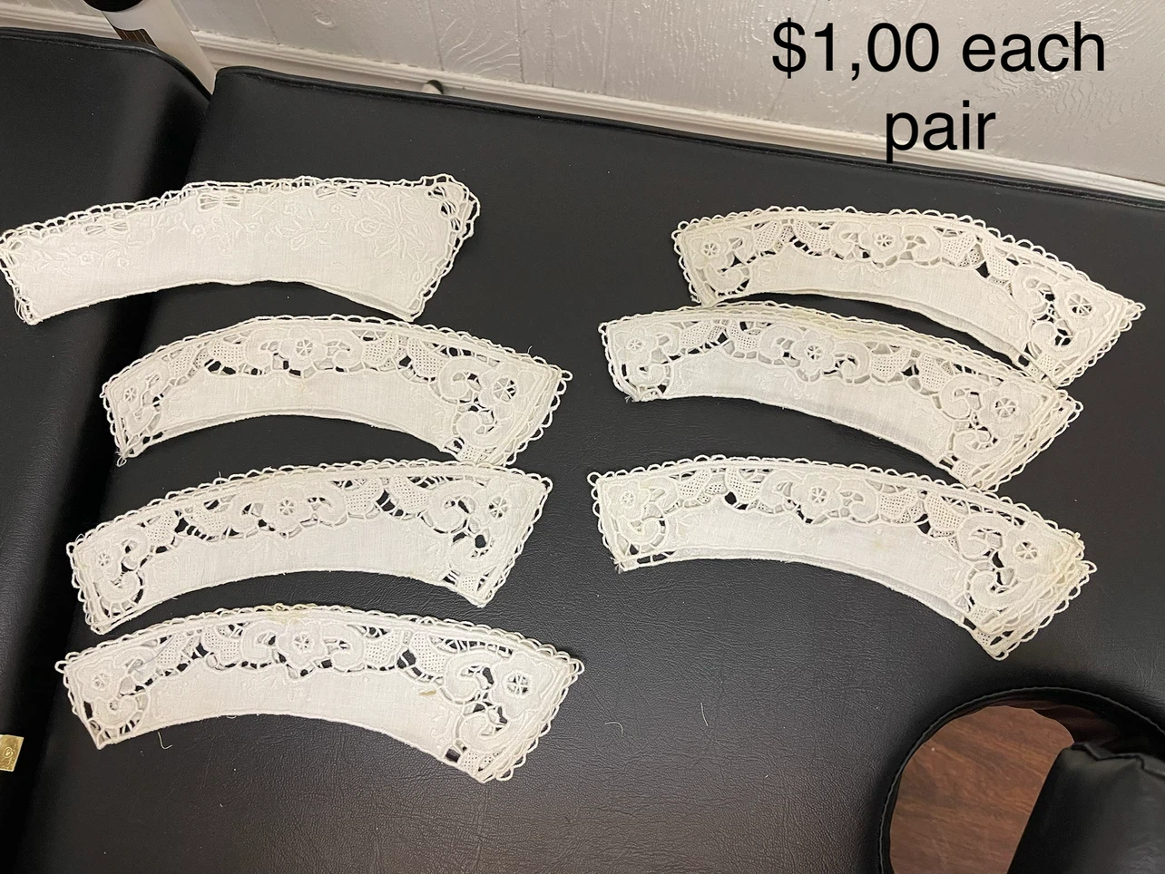 each pair for $1.00 . White Lace Collars