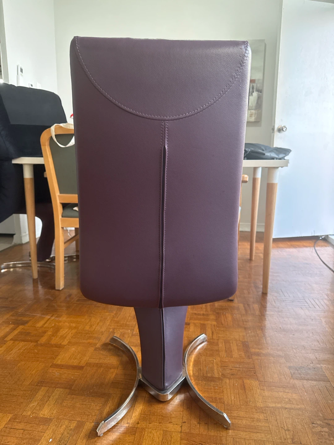Purple Faux Leather Dining Chair x2 - photo 2