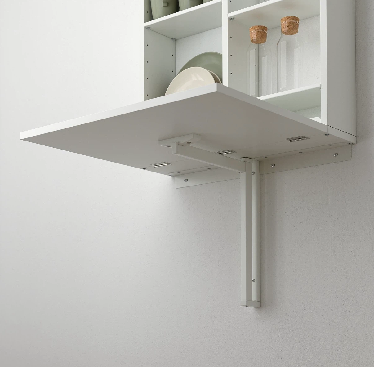 IKEA NORBERG Wall-mount Drop-Leaf Table w/ Storage