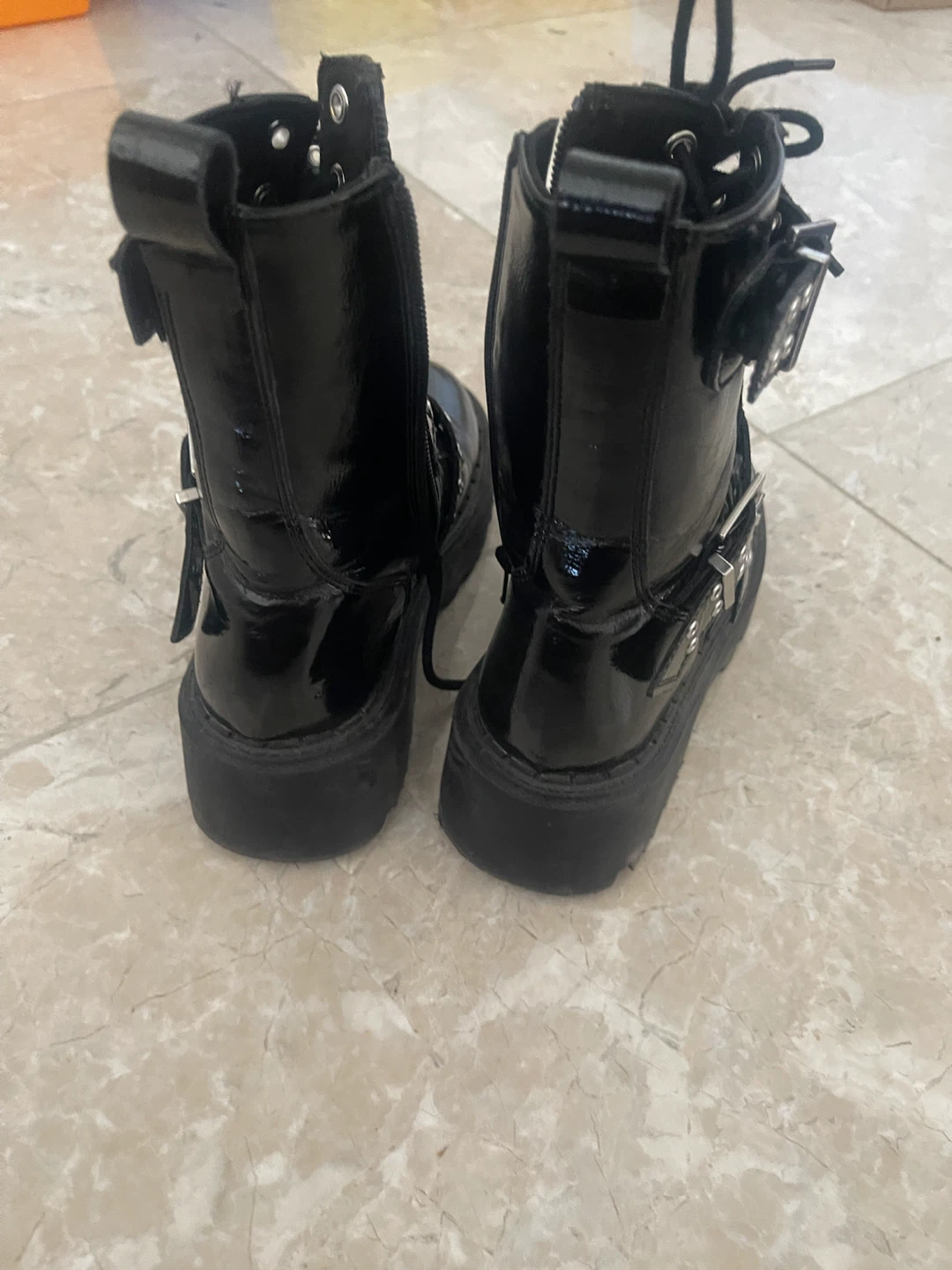 Black Patent Buckle Boots for sassy little girls only - photo 4