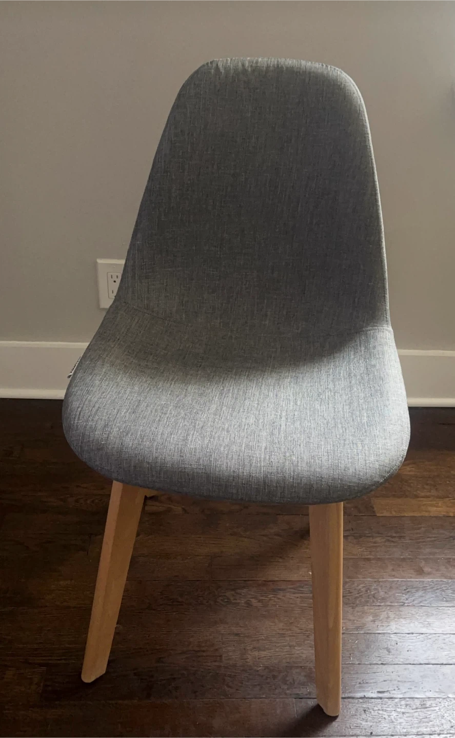 GIANTEX Grey Fabric Chair with Wooden Legs