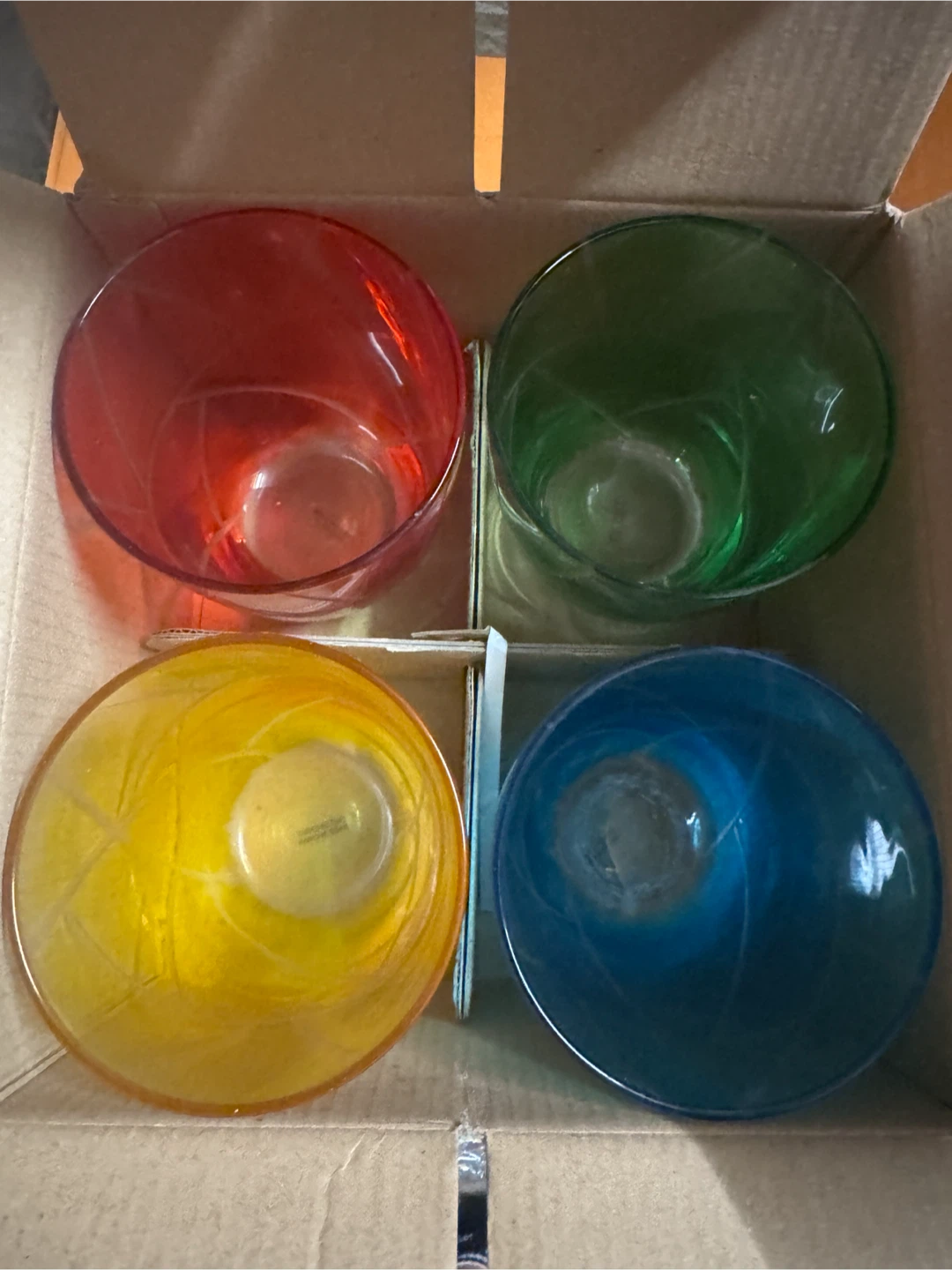 Stokes Fiesta Set of 4 Etched Glass Tumblers