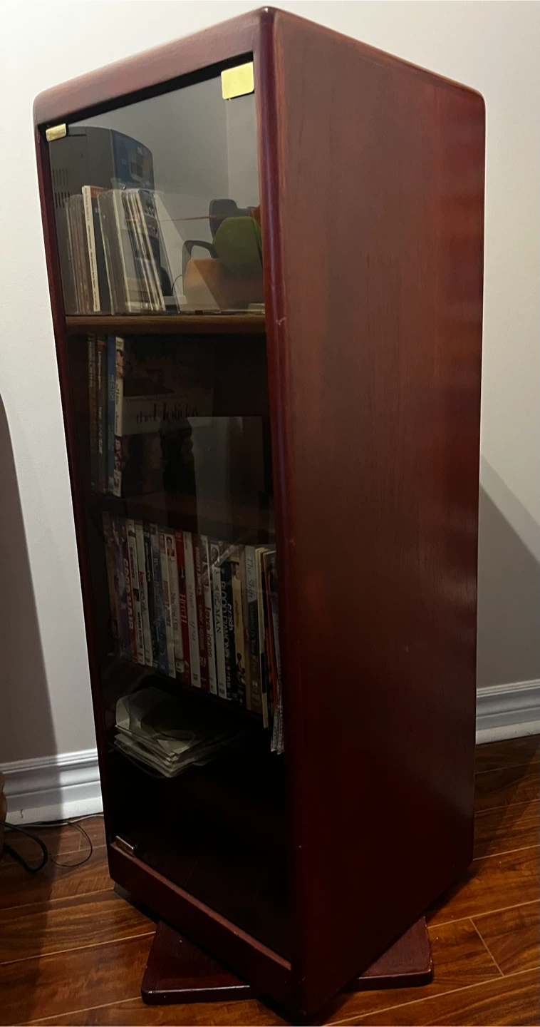 Wooden CD/DVD Storage Cabinet with Glass Door - photo 4