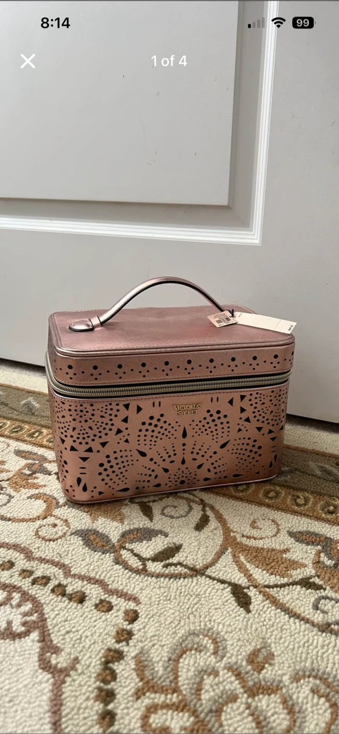 Victoria's Secret Rose Gold Makeup Train Case