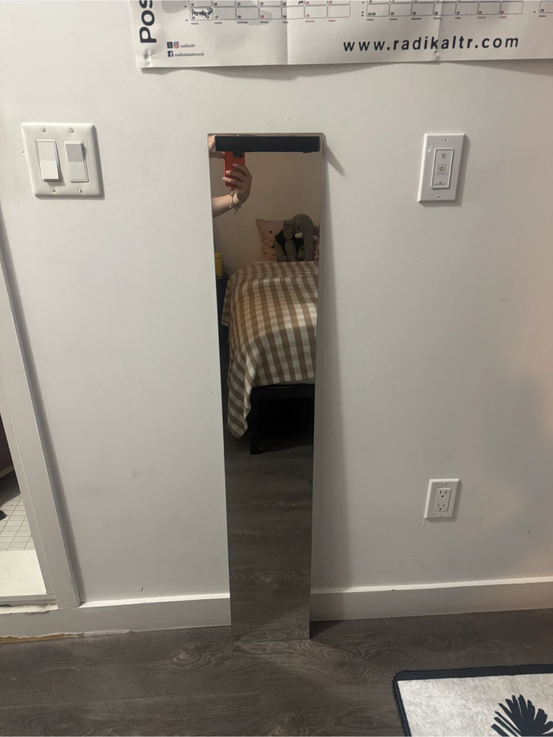 Tall Floor Mirror with Mounting Hardware