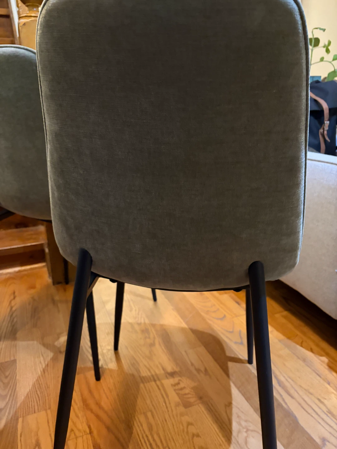 Set of 4 Dining Chairs - Green Fabric - photo 3