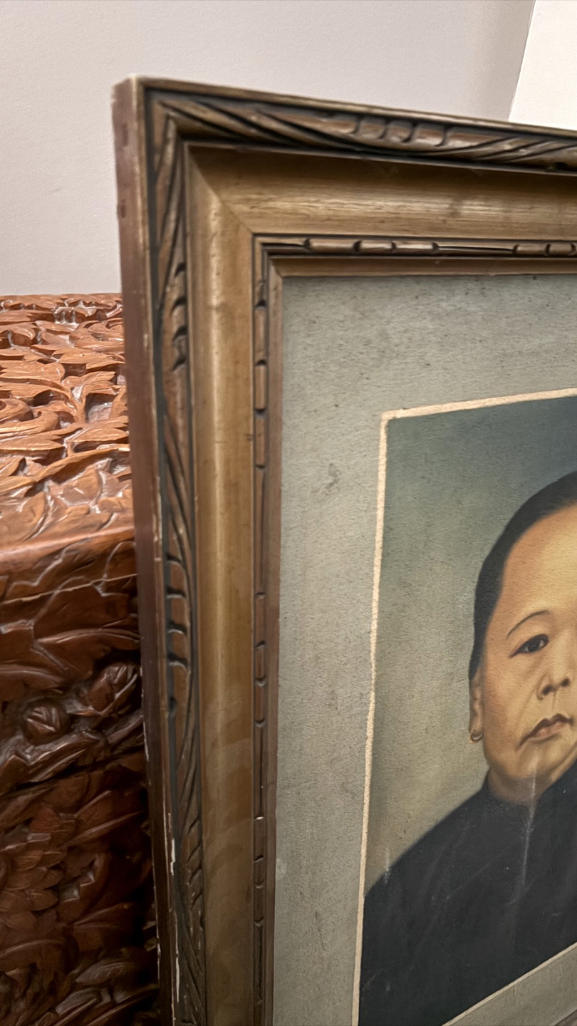 Vintage Framed Hand Painting Portrait - photo 2